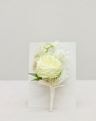 White & Green Buttonhole