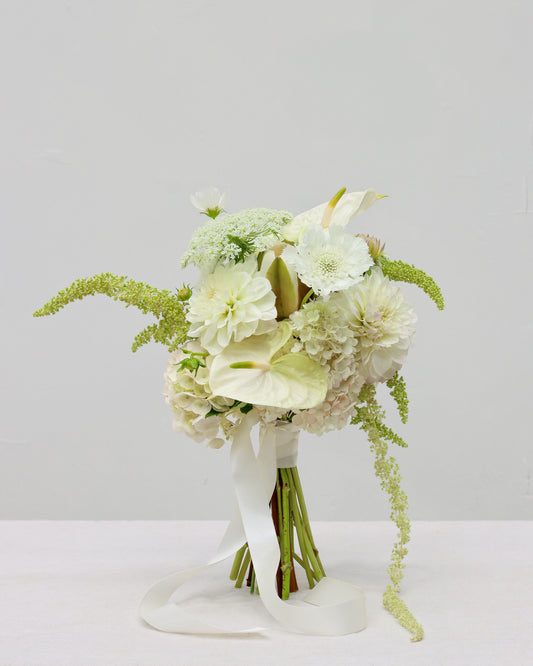 Classic White and Green Bridesmaids Bouquet